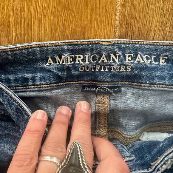 American Eagle Super Stretch Jegging Distressed Skinny Jean Women’s 4 Long #1055 - Picture 3 of 8